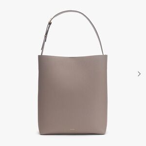 Cuyana Taupe Leather Shoulder Bag